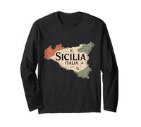 Siciliani Italiani Italia Sicilia Mappa Palermo Italia Sicilia Maglia a Manica