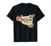 Siciliani Italiani Italia Sicilia Mappa Palermo Italia Sicilia Maglietta