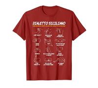 Siciliano Dialetto Sicilia Gesti Divertenti Maglietta, Uomo, Mirtillo Rosso, M
