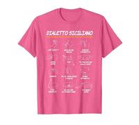 Siciliano Dialetto Sicilia Gesti Divertenti Maglietta, Uomo, Rosa mélange, L