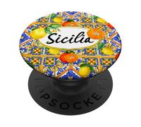Siciliano Sicilia limone Arte mediterranea PopSockets PopGrip Adesivo