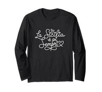 Sicily Is Forever - Cuore Patriottico Siciliano Line Art Maglia a Manica