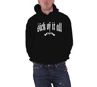 Sick Of It All Felpa con Cappuccio Distressed Band Logo Hardcore Ufficiale Uomo Size M