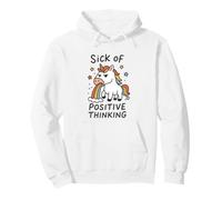 Sick of Positive Thinking Unicorn Felpa con Cappuccio