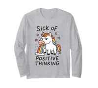 Sick of Positive Thinking Unicorn Maglia a Manica