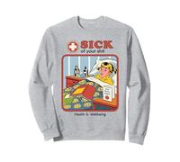 Sick of Your Shit Sarcastic Retro Vintage Funny Adult Humor Felpa