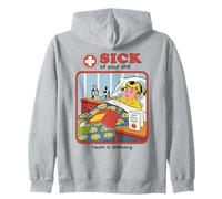 Sick of Your Shit Sarcastic Retro Vintage Funny Adult Humor Felpa con Cappuccio