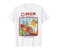 Sick of Your Shit Sarcastic Retro Vintage Funny Adult Humor Maglietta
