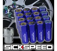 Sickspeed 16 PC Blu / Neo Cromo Cappuccio Esteso 60MM Bloccaggio Lug Dadi 1/2X20