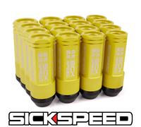 SICKSPEED 16PC Giallo Alluminio Esteso 50MM 2 PC Manico Dadi Ruote 12X1.5 N16