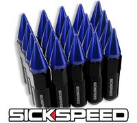 SICKSPEED 20 PC Nero/Blu Appuntito Alluminio 60MM Manico Dadi Ruote / Rim 12X1.5