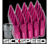 SICKSPEED 20 PC Rosa Appuntito 60MM Bloccaggio Manico Dadi Alette Ruote /