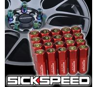 Sickspeed 20 PC Rosso / 24K Oro Cappuccio Esteso 60MM Manico Dadi Ruote 1/2x20
