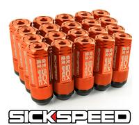 SICKSPEED 20PC Arancione Cappuccio Alluminio Esteso 50MM 3 PC Lug Dadi 1/2X20