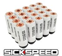 SICKSPEED 20PC Bianco / Rosa Oro Cappuccio Alluminio 50MM 3PC Manico Dadi