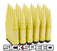 SICKSPEED 24 PC Giallo Appuntito Alluminio Esteso 108MM 3 Manico Dadi 12X1.5 N18