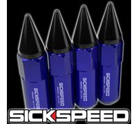 SICKSPEED 4 PC Blu/Nero a Punta Alluminio 60MM Manico Dadi Per Ruote 12X1.5 L01