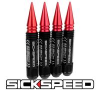 Sickspeed 4 PC Nero 5 1/2 " Lungo Rosso Appuntito Acciaio Manico Dadi 12X1.5 L02