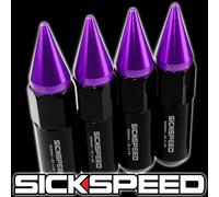 SICKSPEED 4 PC Nero/Viola a Punte Alluminio Manico Dadi Ruote / Rims 12X1.5 N20