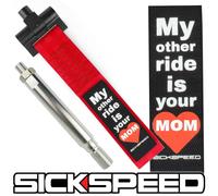 Sickspeed Rosso My Altri Ride È il Tuo Mom Anteriore Retro Gancio Traino Cinghia