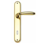 SICMA Maniglia ICARO coppia con placca foro yale mat. ZAMA col. OTTONE LUCIDO