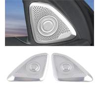 SICOTTON Adesivi Altoparlanti Audio Auto in Acciaio Inossidabile per Mercedes per Benz Classe S W223 2021 2022 2023 2024 Modanature Interne Auto(A-Pillar)