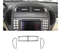 SICOTTON Adesivo Presa d'Aria Centrale in Vera Fibra Carbonio Morbida per Mercedes per Benz SLK R171 2004 2005 2006 2007 2008 2009 2010 Modanature Interne Auto(Black LHD RHD 2)