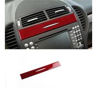 SICOTTON Adesivo Presa d'Aria Centrale in Vera Fibra Carbonio Morbida per Mercedes per Benz SLK R171 2004 2005 2006 2007 2008 2009 2010 Modanature Interne Auto(Red LHD RHD 1)