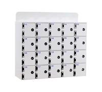 SicureAcrilicoWallPhoneHolderwithLock&KeysStylishOffice&SchoolOrganizerforEnhancedStorageWhite&BluePerfectforSuppliesManagement