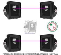 Sicurezza 2 Coppie di Fotocellule da Incasso Cancello Automatico Compatibili Fac