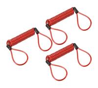 Sicurezza Acciaio Cavo 3.5mm x 1.5m/4.92ft con Doppio Cerchio Rosso 3pz