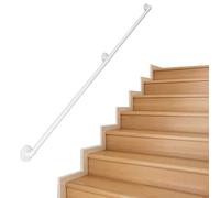 Sicurezza Bianca Metallo corrimano per scale Interni Esterni | Sicurezza Supporto Ringhiere for disabili anziani in ferro battuto Ringhiera montaggio a parete Kit, for Ospedale corridoio di accesso