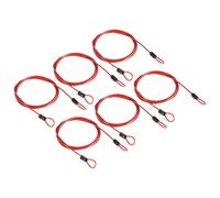 Sicurezza Cavo 2,5 mm x 1,5 m/5ft,6pz Corda con Doppio Giro,Trasparente Rosso