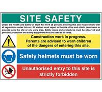 Sicurezza del sito - lavori di costruzione in corso (cartello di sicurezza in PET ultra resistente da 2 mm)