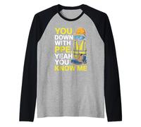 Sicurezza Divertente Che Ti Dice Giù con DPI Sì Scherzo Donne Uomini Maglia con Maniche Raglan