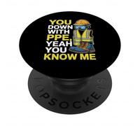 Sicurezza divertente che ti dice giù con DPI Sì scherzo Donne Uomini PopSockets PopGrip Adesivo