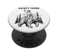 Sicurezza Terzo Divertente Sarcastico Cowboy Sicurezza Terzo PopSockets PopGrip Adesivo