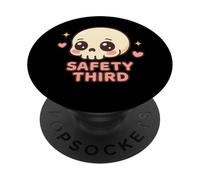Sicurezza Terzo Teschio Divertente Sarcastico Sicurezza Terzo PopSockets PopGrip Adesivo