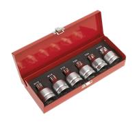 Sicurezza Trx-Star & Scanalate Presa Set di Punte 6pc 1.9cmSq Drive - Sealey Ak