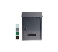 Cassetta postale media con tetto e chiave a cilindro nera - cm.21x7x30h. - color