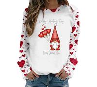 Sicuro! Ecco un titolo del prodotto conforme alle linee guida: "Felpa casual con scollo rotondo e stampa San Valentino da donna" Piumino da donna invernale nero caldo senza, bianco, XL