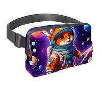 Sicuro ed elegante, scopri la borsa a tracolla perfetta per corsa e ciclismo, volpe carina nello spazio, Multicolore#01, 1.5x9.0x5.9in/4x23x15cm