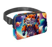 Sicuro ed elegante, scopri la borsa a tracolla perfetta per corsa e ciclismo, volpe carina nello spazio, Multicolore#03, 1.5x9.0x5.9in/4x23x15cm