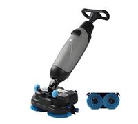 SICWEDIM Lavatrice per pavimenti commerciale, larghezza 45,7 cm, lucidatrice per piastrelle e lavapavimenti 36 V 10,5 A, 2 serbatoi da 200 W, 4 L+6 L, per magazzini, negozi al dettaglio (grigio)