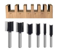 SICWOOD Set di 6 punte dritte per fresa con gambo da 1/4, punta dritta a doppia scanalatura Dado taglio dritto, diametro di taglio 3/4", 5/8", 1/2", 3/8", 5/16", 1/4", punta dritta per fresatura per