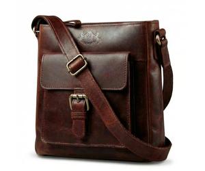 SID & VAIN® borsa a spalla vera pelle vintage YALE piccolo tracolla donna marrone prodotto artigianale
