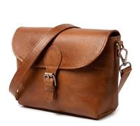 SID & VAIN® borsa a spalla vera pelle YALE tracolla donna marrone prodotto artigianale