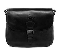 SID & VAIN® borsa a spalla vera pelle YALE tracolla donna nero prodotto artigianale