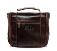 SID & VAIN® borsa toiletry vera pelle vintage HEATHROW borsetta necessaire Toilette pochette beauty case da Viaggio uomo donna marrone prodotto artigianale
