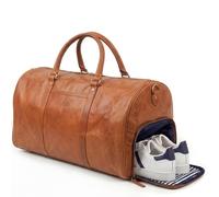 SID & VAIN® borsa viaggio tracolla vera pelle SKYLER grande XL borsone bagaglio a mano sportiva duffle bag weekend uomo marrone prodotto artigianale